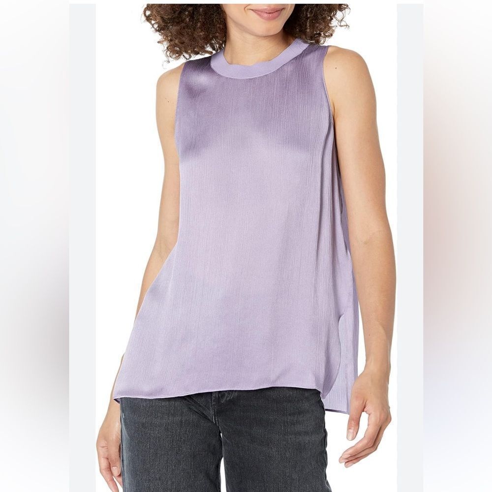Vince Ribbed Trim Lavender Sleeveless Tank Size Large NWT